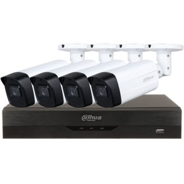 Sistem supraveghere 4 camere exterior, Microfon, 2MP FULL HD, IR 80m, IP67, lentila 3.6mm, KIT4EXT80IRD-A