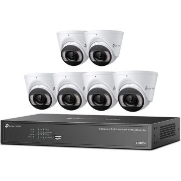 TP-LINK Kit Sistem NVR TP-Link Vigi NK8MP-T6425-2T, 6 Camere de supraveghere Turret Vigi C445, 8 canale PoE+
