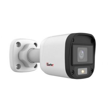 Camera de exterior Full Color Safer, 5MP 2K, 2.8mm, LED alb 20m, IP67, SAF-BP5MP20F28-LED(U)