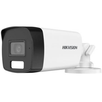 Camera de exterior Hikvision Smart Hybrid cu LED alb si IR 40m, 5MP 3K, 3.6mm, Audio, IP67, DS-2CE17K0T-LFS-3.6mm