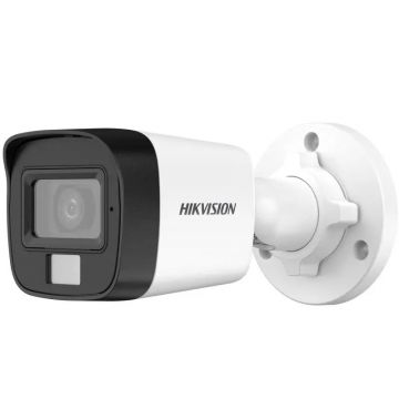 Camera de supraveghere analogica HDTVI, 5MP 3K, 2.8mm, Iluminare duala, Audio, IP67, Smart Hibrid Hikvision DS-2CE16K0T-LPFS(2.8MM)