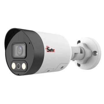 Camera de supraveghere IP, 8MP, 2.8mm,  Full Color IR si LED 30m, Alarma acustica si optica, Microfon si difuzor, PoE, MicroSD, Safer SAF-IPCBM8MP30CH-LED28