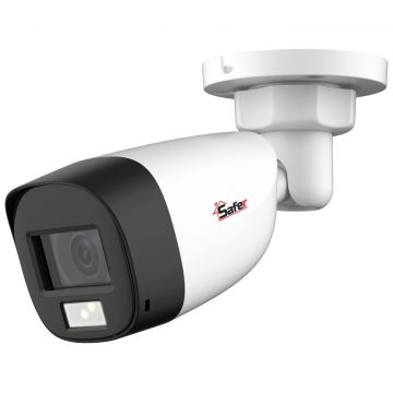 Camera de supraveghere pentru exterior HDCVI, 5MP, 2.8mm, Iluminare duala IR si LED 20m, Microfon, IP67, SAF-BP5MP20F28-IL-A