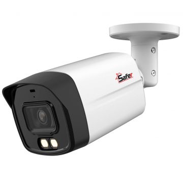 Camera de supraveghere pentru exterior HDCVI, Full HD 2MP, 2.8mm, Iluminare duala IR si LED 40m, Microfon, IP67, Safer SAF-BM2MP40F28-IL-A