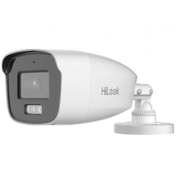 Camera de supraveghere pentru exterior, HDTVI, Hikvision HiLook THC-B227-LMS, 2MP, 2.8mm, iluminare duala LED si IR 40m, microfon, IP66
