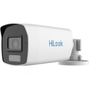 Camera de supraveghere pentru exterior, Hikvision HiLook THC-B229-LS, HDTVI, Color Vu, 2MP, 2.8mm, lumina duala, microfon, IP66