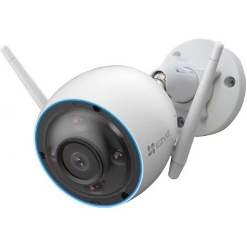 Camera de supraveghere Wireless EZVIZ CS-H3(3 mp), 3MP, 2.8mm, Iluminare duala IR si LED 30m, MicroSD, IP67