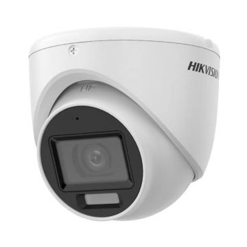 Camera Dome de supraveghere Hikvision Smart Hybrid cu LED alb 20m si IR 30m, 3K, lentila 2.8mm, Hikvision, DS-2CE76K0T-LMFS(2.8MM)