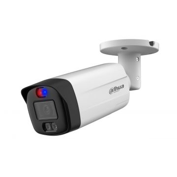 Camera HDCVI 5MP cu alarma optica Rosu-Albastru, Iluminator Dual LED si IR 40m, 3.6mm, Microfon, HAC-ME1509TH-A-PV-0360B-S2
