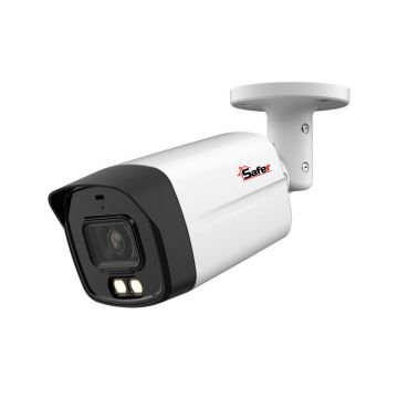Camera HDCVI Full Color, 5 MP 2K, 2.8 mm, iluminator dual LED si IR 40 m, microfon, IP67, Safer, SAF-BP5MP40F28-IL-A