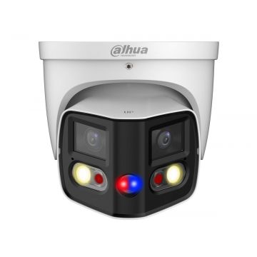 Camera IP Dahua TIOC, EPTZ, WizSense, Lentila Duala, 4K, Iluminare Duala, Alarma acustica si vizuala, PoE, IPC-PDW3849-A180-E2-AS