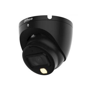 Camera supraveghere HDCVI Dahua HAC-HDW1200TLM-IL-A-BLACK, 2MP, Smart Dual Light 20m, Microfon, IP67