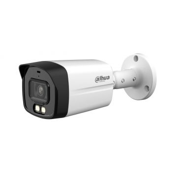 Camera supraveghere HDCVI exterior, 8MP 4K, Full Color LED alb 40m, Microfon, IP67, Dahua HAC-HFW1809TLM-A-LED-0280B