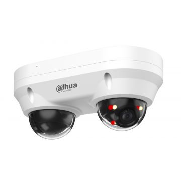Camera supraveghere IP Dual-Directional Dome Dahua IPC-HDBW2449F-AS-E2-IL-0280B, WizSense, 2x4MP, IR+LED, PoE, IP67