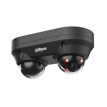 Camera supraveghere IP Dual-Directional Dome Dahua, WizSense, 2x4MP, IR si LED, PoE, IP67, neagra, IPC-HDBW2449F-AS-E2-IL-0280B-B