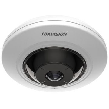 Camera supraveghere IP Fisheye Hikvision DS-2CD2955G0-ISU(1.05mm), 5MP, 180°, IR 8m, Microfon, PoE