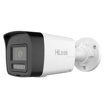Camera supraveghere IP Hikvision HiLook IPC-B180HA-LUF/SL, 8MP, 2.8mm, Smart Hybrid Light, microfon, difuzor, slot card, PoE, IP67