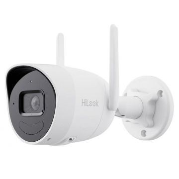 Camera supraveghere IP Wi-Fi Hikvision HiLook IPC-B120HA-D/W(W), 2 MP, IR 30m, EXIR 2.0, microfon si difuzor, slot card MicroSD, IP66