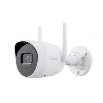 Camera supraveghere IP Wi-Fi Hikvision HiLook IPC-B140HA-D/W(W), 4 MP, IR 30m, EXIR 2.0, microfon si difuzor, slot card MicroSD, IP66