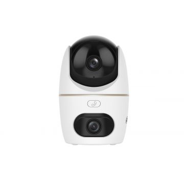 Camera wireless Dahua H5D-5F Hero Dual, 2 lentile 5MP+5MP, IR si LED alb, Alarma, Audio bidirectional, Wi-Fi 6, IPC-H5D-5F