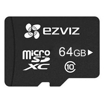 Card de memorie Micro SD 64GB, EZVIZ CS-CMT-CARDT64G-D, Clasa 10/U3, 90 MB/s citire, 50 MB/s scriere