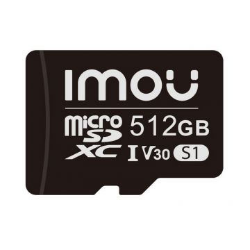 Card microSD 512GB, iMOU S1, V30, U3, C10, citire 98MB/s, scriere 78MB/s, 3D TLC NAND,  ST2-512-S1 MICROSD512-IMOU