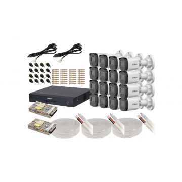 Kit de supraveghere video 16 camere exterior, accesorii incluse, rezolutie 2MP Full HD KITEXT16FHD-K-1