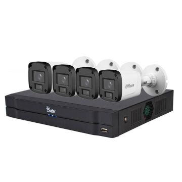 Kit supraveghere 4 camere 2MP FULL HD, lentila 2.8mm, IR 20 metri si DVR Pentabrid Safer, KITEXT4FULLHD