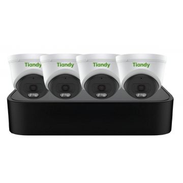 Kit supraveghere IP Analog Killer Tiandy PoE, 4 camere 2MP FULL HD, IR 30m, NVR 4 canale, KIT-TN-2MPINTPOE