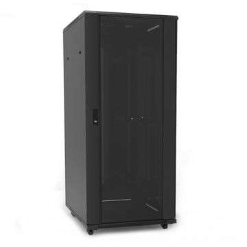 Rack 27U, 19 inch, negru 600X 800mm, montaj pe podea, roti si sistem de ventilare, SAFER RACK27U6080