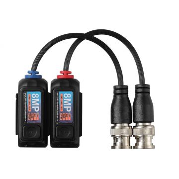 Set Videobaluni 4K Safer, CVI / TVI / AHD / CVBS, pentru cablu CAT 5 / 5E / 6, pana la 400m, SAF-KITBALUN4K-3P