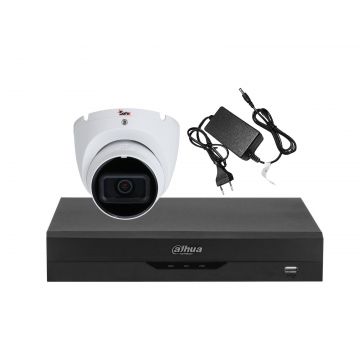 Sistem supraveghere 1 camera interior Full HD 2MP, IR 30m, audio, Dahua KIT1INTFHD