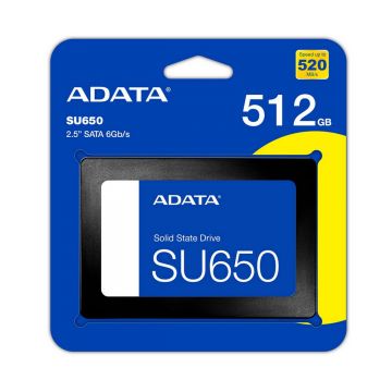 SSD 3D NAND ADATA 512GB, 2.5 inch, citire 520 Mbps, scriere 450 Mbps, ASU650SS-512GT-R