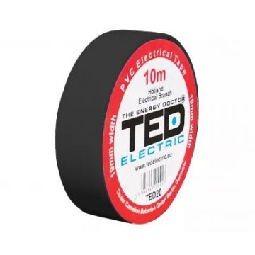 Banda izolatoare TED TED004864, lungime 10m, diametru 19mm, neagra