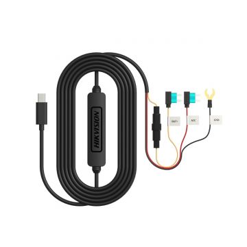 Cablu alimentare camere auto Hikvision AE-DF7351/3.8m/MICRO, 3.8m, 12–24V DC, iesire 5V, micro USB, protectie tensiune scazuta