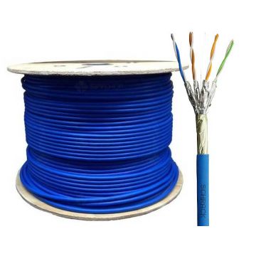 Cablu de retea F/FTP Schrack, CAT6A, 500MHz, 4x2xAWG23, LS0H-3, albastru, rola 200m, HSEKP423HA200