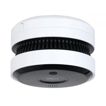 Camera IP 5MP Dahua HY-SAV849HA-E, cu detector de fum, Functii AI, 5MP 2K, IR 20m, 2mm, Microfon si difuzor, MicroSD, PoE