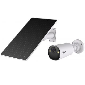 Camera supraveghere 4G cu panou solar si baterie Dahua KIT/BF4CP-4G-0210B-XL/M0508, 4MP, Iluminare duala, Alarma, Audio, slot microSD, IP66
