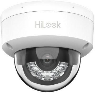 Camera supraveghere dome IP Hikvision HiLook IPC-D120HA-LU, 2MP, 2.8mm, Iluminare duala, Microfon, PoE, IP67, IK08