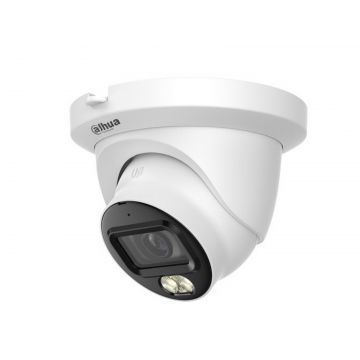 Camera supraveghere HDCVI Dahua HAC-HDW1500TLMQ-IL-A-S3, 5MP, 2.8mm, IR si LED alb, Microfon, IP67