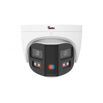 Camera supraveghere IP, 8MP, Wi-Fi, ColorHunter, Smart IR30m, audio bidirectional, alarma acustica si luminoasa, slot card microSD, PoE, IP67, IK10, Safer SAF-IPCDM2X4MP30F28(U)