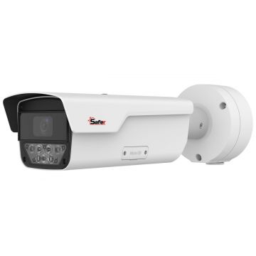 Camera supraveghere IP ANPR, 4MP, LightHunter, 8-32mm, zoom 16x, IR 40m, Audio, slot microSD, PoE, IP67, Safer SAF-IPCLPR4MP40F832(U)