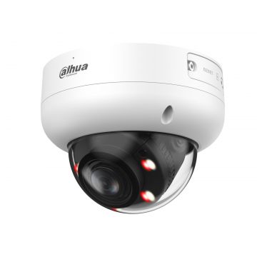 Camera supraveghere IP Dahua, Smart Dual Light, 8 MP 4K, varifocala 2.7–13.5 mm, IR 50 m, AI, microfon, PoE, slot microSD, IP67, IK10, IPC-HDBW3849R-ZAS-IL-27135