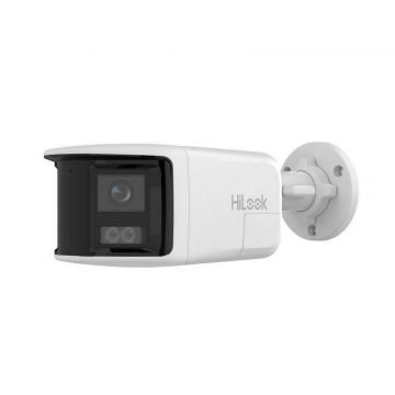 Camera supraveghere IP Hikvision HiLook IPC-B480HAD-LUF/SL, 8MP, Smart Hybrid Light, slot microSD, audio bidirectional, alarma stroboscopica, PoE, IP67