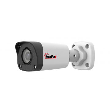 Camera supraveghere IP Safer, 5MP, lentila 2.8 mm, IR 30m, bullet, compresie Ultra 265, IP67, PoE, DWDR, SAF-IPCBP5MP30F28-A(U)
