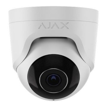 Camera supraveghere turret IP Ajax TurretCam(W)-64923, 5MP, 2.8mm, IR 35m, recunoastere AI, Microfon, slot microSD, PoE, IP65