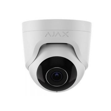 Camera supraveghere turret IP Ajax TurretCam(W)-64925, 5MP, 4mm, IR 35m, recunoastere AI, microfon, slot microSD, accelerometru, PoE, IP65, alb