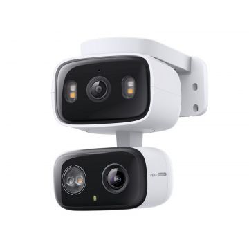 Camera supraveghere wireless IP duala Tapo C246D, 2K 3MP, Wi-Fi, rotire si inclinare din aplicatie, zoom digital, detectie cu AI, iluminare duala, audio bidirectional, slot microSD, IP65