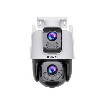 Camera wireless Dual-Lens Tenda CH9-WCA, 3MP + 3MP, IR si LED alb, Wi-Fi 6, Alarma, Rotire si inclinare, cu microSD