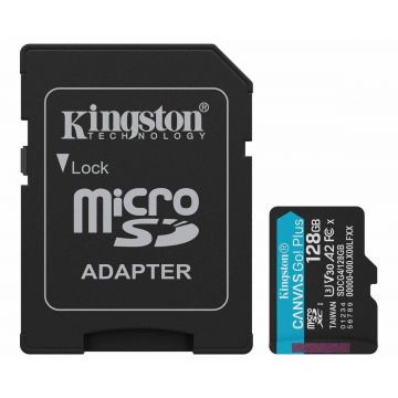 Card microSD 128GB Kingston Canvas Go Plus, pana la 200MB/s, SDCG4/128GB
